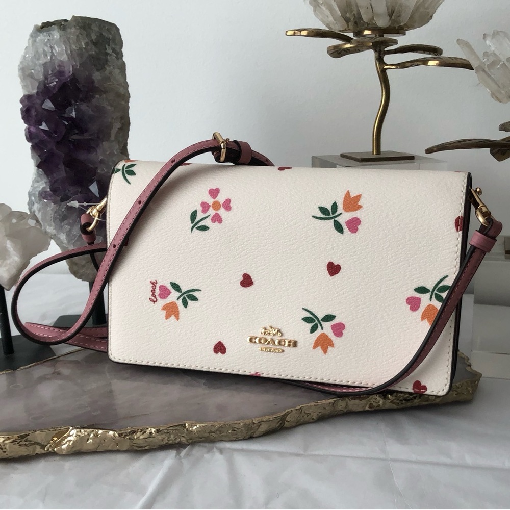 New Coach Anna Clutch/Crossbody in Petal Print